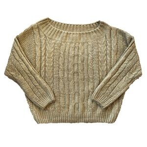 Fashion Nova Sweater Cable Knit Boat Neck Women’s M/L